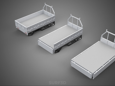 3 MODE DROP SIDE BED BODY GATE DOOR PICKUP TRUCK WIDE DECK CAR 3D 模型