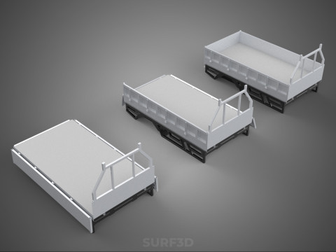 3 MODE DROP SIDE BED BODY GATE DOOR PICKUP TRUCK WIDE DECK CAR 3D 模型