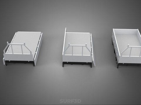 3 MODE DROP SIDE BED BODY GATE DOOR PICKUP TRUCK WIDE DECK CAR 3D 模型