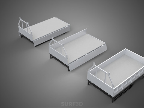 3 MODE DROP SIDE BED BODY GATE DOOR PICKUP TRUCK WIDE DECK CAR 3D 模型