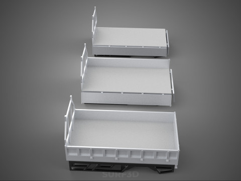 3 MODE DROP SIDE BED BODY GATE DOOR PICKUP TRUCK WIDE DECK CAR 3D 模型