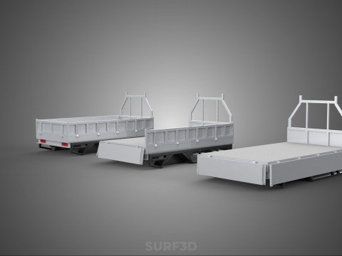 3 MODE DROP SIDE BED BODY GATE DOOR PICKUP TRUCK WIDE DECK CAR 3D 模型