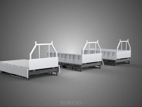 3 MODE DROP SIDE BED BODY GATE DOOR PICKUP TRUCK WIDE DECK CAR 3D 模型