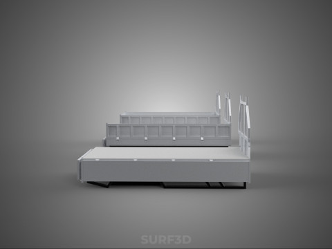 3 MODE DROP SIDE BED BODY GATE DOOR PICKUP TRUCK WIDE DECK CAR 3D 模型