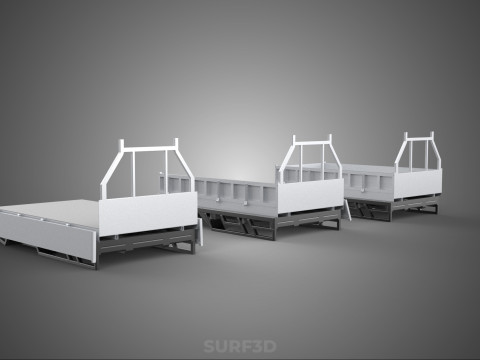 3 MODE DROP SIDE BED BODY GATE DOOR PICKUP TRUCK WIDE DECK CAR 3D 模型