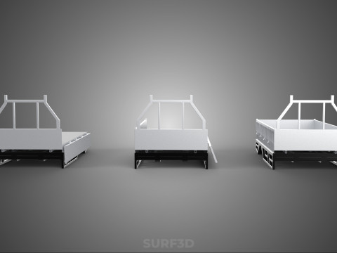 3 MODE DROP SIDE BED BODY GATE DOOR PICKUP TRUCK WIDE DECK CAR 3D 模型