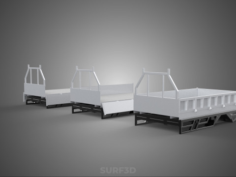 3 MODE DROP SIDE BED BODY GATE DOOR PICKUP TRUCK WIDE DECK CAR 3D 模型