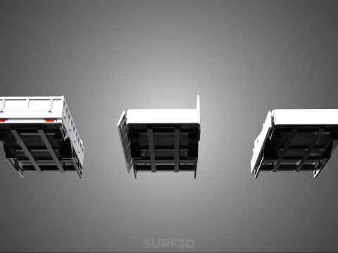 3 MODE DROP SIDE BED BODY GATE DOOR PICKUP TRUCK WIDE DECK CAR 3D 模型
