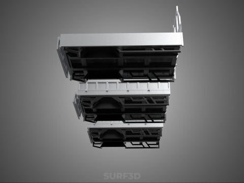 3 MODE DROP SIDE BED BODY GATE DOOR PICKUP TRUCK WIDE DECK CAR 3D 模型