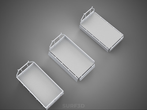 3 MODE DROP SIDE BED BODY GATE DOOR PICKUP TRUCK WIDE DECK CAR 3D 模型