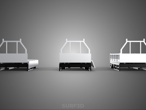 3 MODE DROP SIDE BED BODY GATE DOOR PICKUP TRUCK WIDE DECK CAR 3D 模型