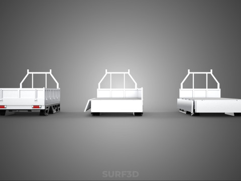 3 MODE DROP SIDE BED BODY GATE DOOR PICKUP TRUCK WIDE DECK CAR 3D 模型