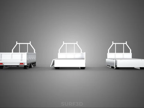 3 MODE DROP SIDE BED BODY GATE DOOR PICKUP TRUCK WIDE DECK CAR 3D Model