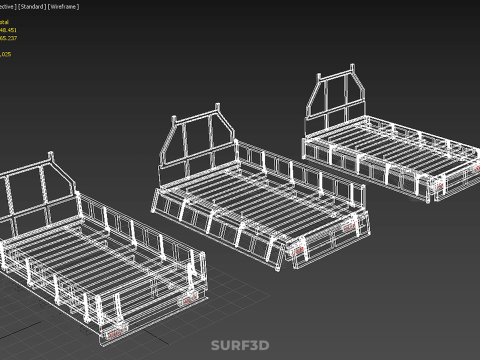3 MODE DROP SIDE BED BODY GATE DOOR PICKUP TRUCK WIDE DECK CAR 3D 模型