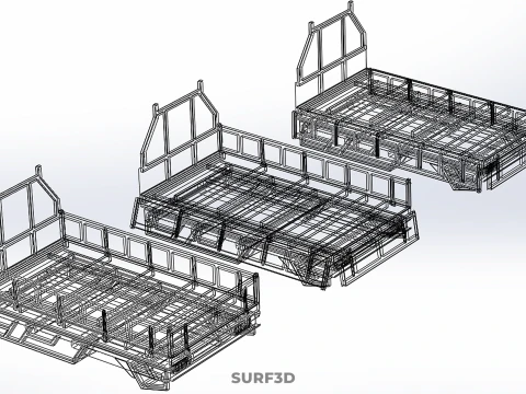 3 MODE DROP SIDE BED BODY GATE DOOR PICKUP TRUCK WIDE DECK CAR 3D Model