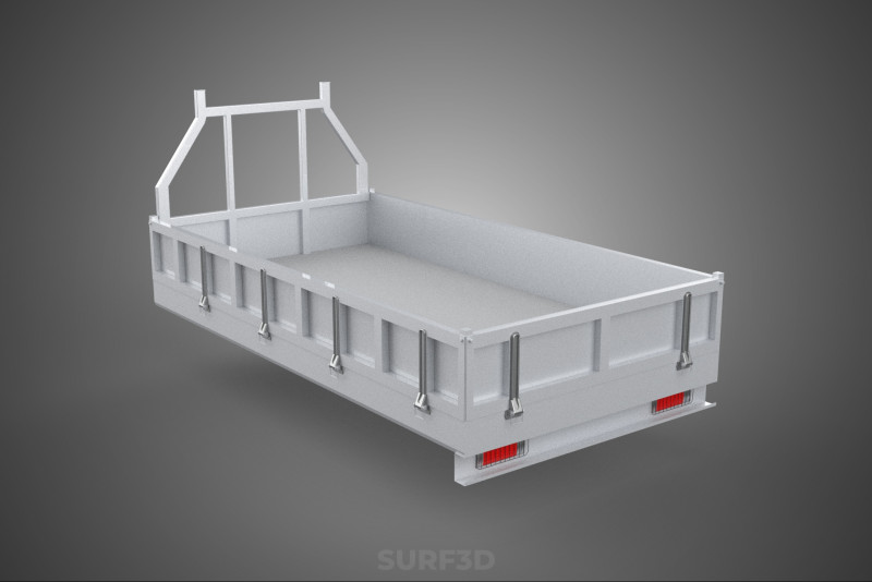 CARGO BED PICKUP TRUCK PLATFORM FRAME HEADBOARD BACK TRAY RACK Model 3D .c4d .max .obj .3ds .fbx .stl .blend