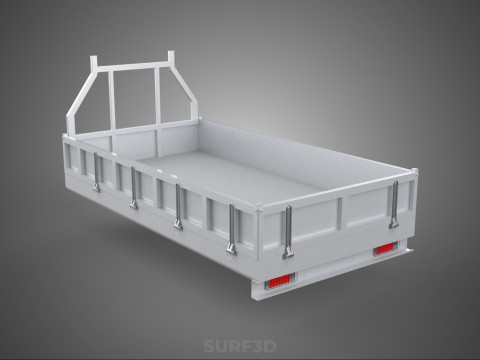 CARGO BED PICKUP TRUCK PLATFORM FRAME HEADBOARD BACK TRAY RACK 3D 모델