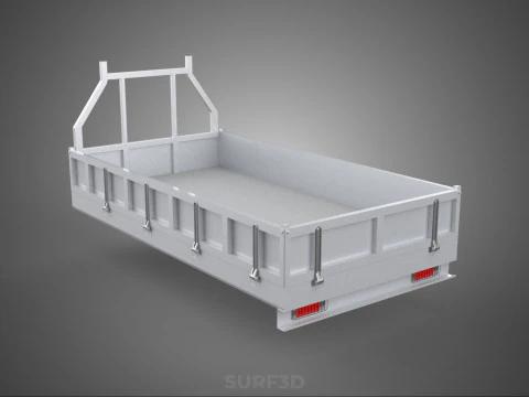 ГРУЗОВАЯ КРОВАТЬ ПИКАП ПЛАТФОРМА РАМА ИЗГОЛОВЬЕ СПИНКИ ПОДДОН СТОЙКА 3D Модель