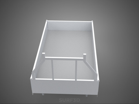 CARGO BED PICKUP TRUCK PLATFORM FRAME HEADBOARD BACK TRAY RACK Model 3D