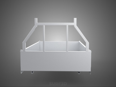 CARGO BED PICKUP TRUCK PLATFORM FRAME HEADBOARD BACK TRAY RACK Model 3D