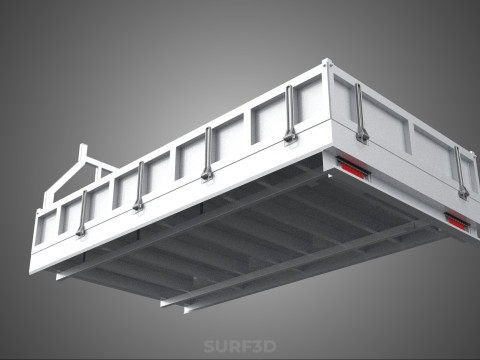 CARGO BED PICKUP TRUCK PLATFORM FRAME HEADBOARD BACK TRAY RACK Model 3D
