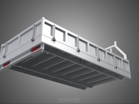 CARGO BED PICKUP TRUCK PLATFORM FRAME HEADBOARD BACK TRAY RACK Model 3D