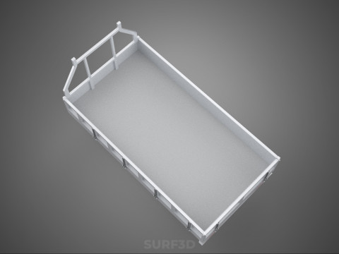 CARGO BED PICKUP TRUCK PLATFORM FRAME HEADBOARD BACK TRAY RACK Model 3D