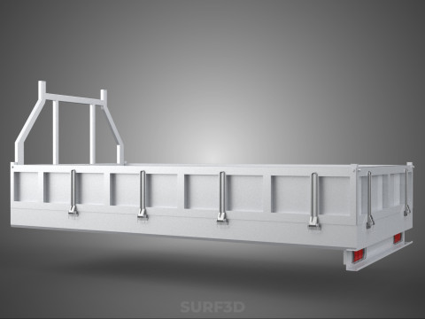 CARGO BED PICKUP TRUCK PLATFORM FRAME HEADBOARD BACK TRAY RACK Model 3D