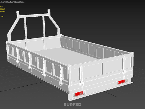 CARGO BED PICKUP TRUCK PLATFORM FRAME HEADBOARD BACK TRAY RACK Model 3D