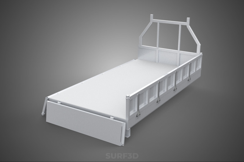 FLAT BED DECK DROP SIDE LOAD BODY GATE DOOR PICKUP TRUCK CAR BOX 3D Модель .c4d .max .obj .3ds .fbx .stl .blend 
