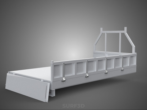 FLAT BED DECK DROP SIDE LOAD BODY GATE DOOR PICKUP TRUCK CAR BOX 3D Модель