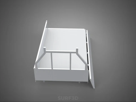 FLAT BED DECK DROP SIDE LOAD BODY GATE DOOR PICKUP TRUCK CAR BOX 3D Model