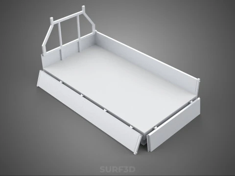 FLAT BED DECK DROP SIDE LOAD BODY GATE DOOR PICKUP TRUCK CAR BOX 3D Model