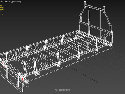 FLAT BED DECK DROP SIDE LOAD BODY GATE DOOR PICKUP TRUCK CAR BOX 3D Модель