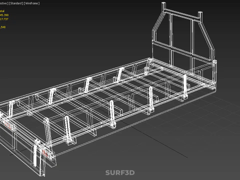 FLAT BED DECK DROP SIDE LOAD BODY GATE DOOR PICKUP TRUCK CAR BOX 3D Model
