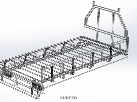 FLAT BED DECK DROP SIDE LOAD BODY GATE DOOR PICKUP TRUCK CAR BOX 3D Модель