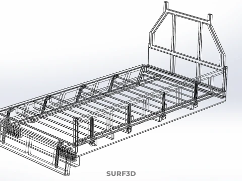 FLAT BED DECK DROP SIDE LOAD BODY GATE DOOR PICKUP TRUCK CAR BOX 3D Model