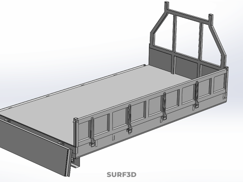 FLAT BED DECK DROP SIDE LOAD BODY GATE DOOR PICKUP TRUCK CAR BOX 3D Модель