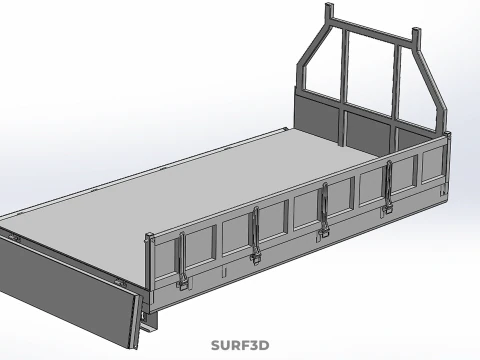 FLAT BED DECK DROP SIDE LOAD BODY GATE DOOR PICKUP TRUCK CAR BOX 3D Model