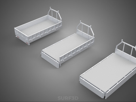 OPEN CLOSED TRUCK BACK 3 WAY WIDE DECK DROP SIDE LOAD BED PICKUP 3D Model