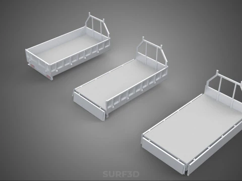 OPEN CLOSED TRUCK BACK 3 WAY WIDE DECK DROP SIDE LOAD BED PICKUP 3D Model
