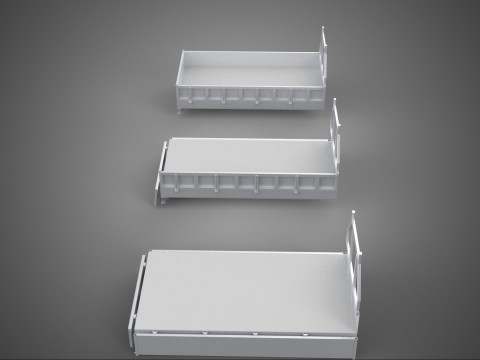 OPEN CLOSED TRUCK BACK 3 WAY WIDE DECK DROP SIDE LOAD BED PICKUP 3D Model