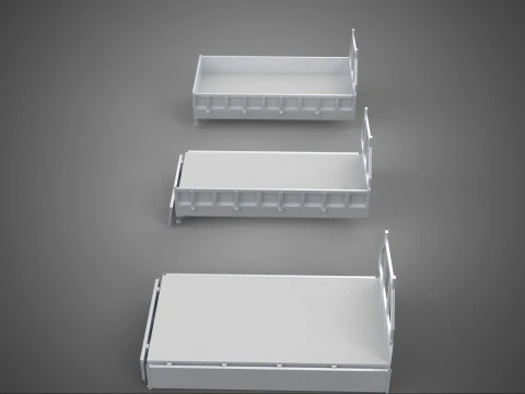 OPEN CLOSED TRUCK BACK 3 WAY WIDE DECK DROP SIDE LOAD BED PICKUP 3D Model
