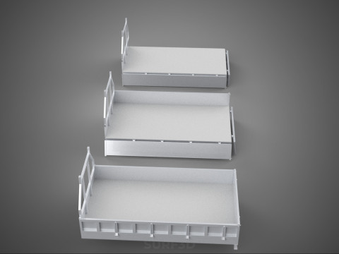 OPEN CLOSED TRUCK BACK 3 WAY WIDE DECK DROP SIDE LOAD BED PICKUP 3D Model
