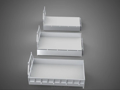OPEN CLOSED TRUCK BACK 3 WAY WIDE DECK DROP SIDE LOAD BED PICKUP 3D Model