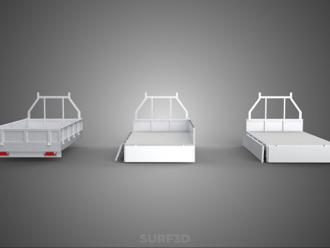 OPEN CLOSED TRUCK BACK 3 WAY WIDE DECK DROP SIDE LOAD BED PICKUP 3D Model