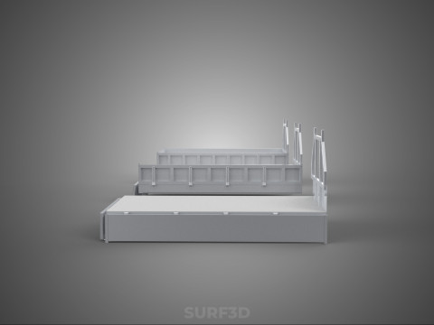 OPEN CLOSED TRUCK BACK 3 WAY WIDE DECK DROP SIDE LOAD BED PICKUP 3D Model