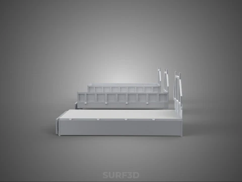 OPEN CLOSED TRUCK BACK 3 WAY WIDE DECK DROP SIDE LOAD BED PICKUP 3D Model