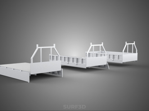 OPEN CLOSED TRUCK BACK 3 WAY WIDE DECK DROP SIDE LOAD BED PICKUP 3D Model
