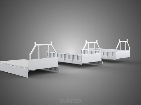 OPEN CLOSED TRUCK BACK 3 WAY WIDE DECK DROP SIDE LOAD BED PICKUP 3D Model